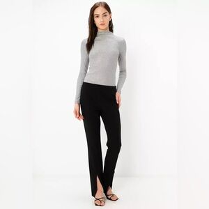 Zara High Waisted Split Leg Hem Leggings In Black NWT